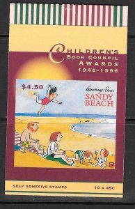 AUSTRALIA SGSB109(1634a) 1996 CHILDRENS BOOK AWARD $4.50 SELF ADHESIVES MNH