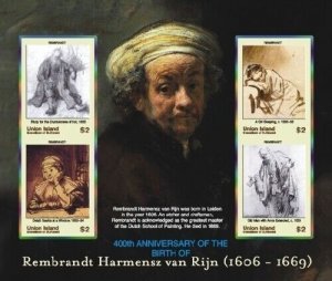 Union Island 2006 - Rembrandt Artist - Sheet of 4 Perforated stamps - MNH