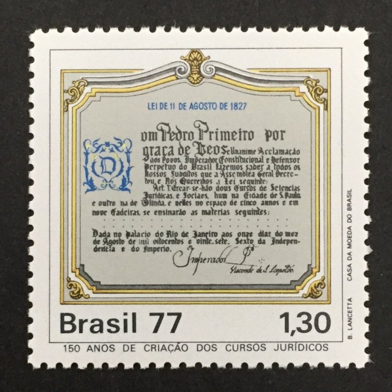 Brazil 1977 #1519, Dom Pedro's Proclamation, MNH.