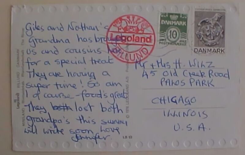 DENMARK LEGOLAND 1979 CANCEL ON CARD