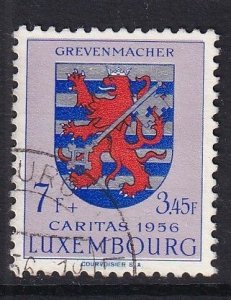 Luxembourg   #B197  used 1956  Caritas Coats of Arms 7fr