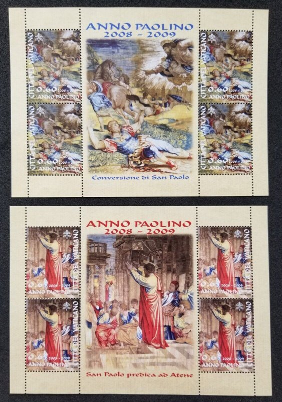 Vatican St. Paul Pauline Year 2008 Preaching Conversion Horse (ms pair) MNH