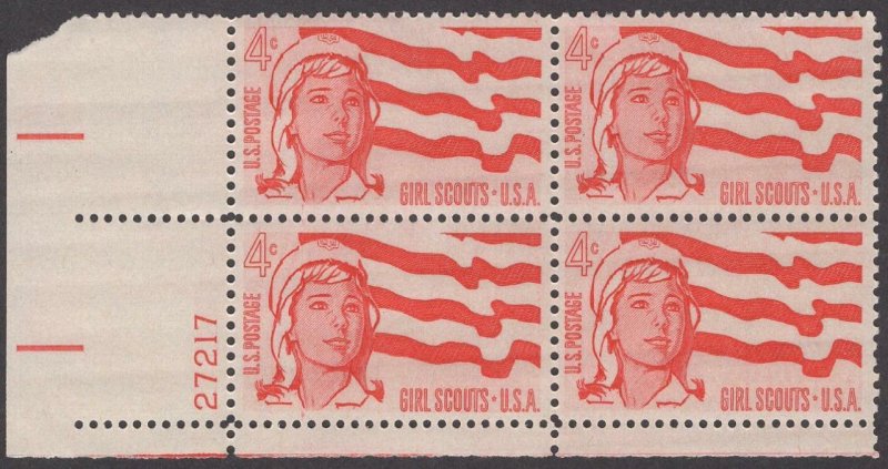 Scott # 1199 - US Plate Block of 4 - Girl Scouts - MNH - (1962)