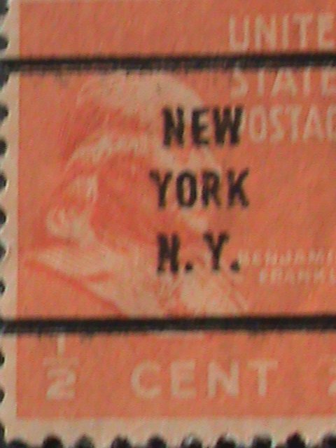 ​UNITED STATES-1938 SC#803c -ERROR-? 84 YEARS OLD-FRANKLIN-RARE PRECANCEL VF