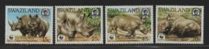 $Swaziland Sc#519-522 M/NH/VF, complete set, WWF, Cv. $24.75