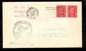 Canada #192i Very Fine Used Broken E Variety On Scarce First Flight Cover