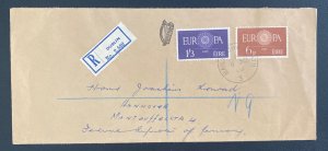 1968 Dublin Ireland Registered First Day Cover FDc To Hannover Germany
