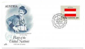 United Nations #374 Flag Series 1982, Austria, ArtCraft FDC