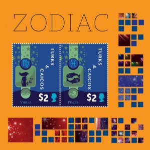 Turks And Caicos - 2014 - ZODIAC - Souvenir Stamp Sheet- MNH