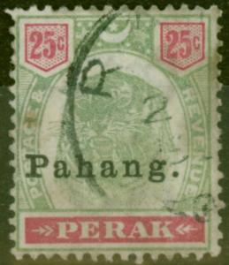 PAHANG 1898 25c VERT & CARMIN SG20 Bon d'Occasion