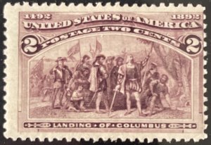 Scott #231 1893 2¢ Columbian Landing of Columbus MNH OG