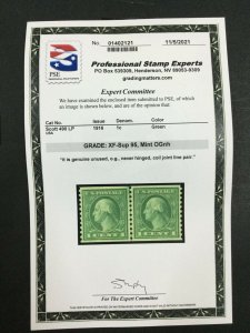 MOMEN: US STAMPS #490 LINE PAIR MINT OG NH PSE GRADED CERT XF-SUP 95 LOT #74472 