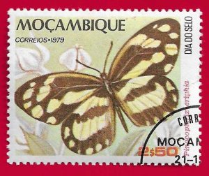 MOZAMBIQUE SCOTT#670 1979 ZEBRA WHITE BUTTERFLY - USED/CTO