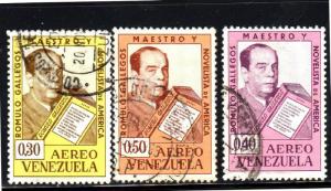 VENEZUELA #C852-C854  1964  ROMULO GALLEGOS    F-VF USED