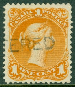 EDW1949SELL : CANADA 1869 Sc #23a Deep Orange. Used. Registered cancel Cat $260.