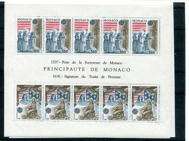 Monaco 1982 Europa mini sheet   Mint VF NH