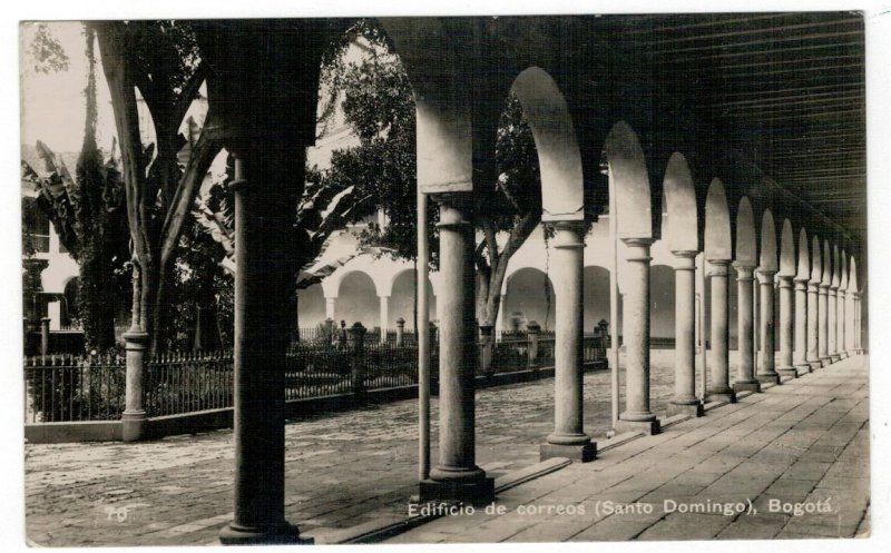 Postcard Colombia Bogota 1930 Post Office Building Architect Sent Czechoslovakia