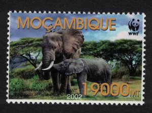 Mozambique WWF Savannah Elephant with Calf 2002 MNH SC#1587d SG#1644 MI#2396