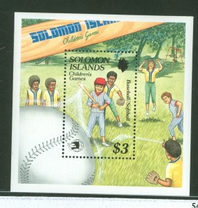 Solomon Islands (British Solomon Islands) #652  Souvenir Sheet (Baseball)