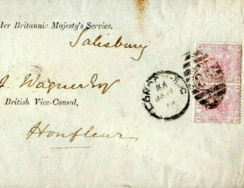 GB DIPLOMATIC Cover Signed Lord *Salisbury* 1879 BRITISH CONSULATE France A4G69