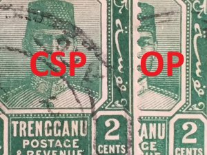 MALAYA 1921 TRENGGANU Sultan Suleiman 2c Paper Varieties Used SG#27&27a M4849