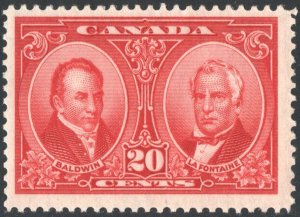Canada SC#148 20¢ Robert Baldwin and L. H. Lafontaine (1927) MLH