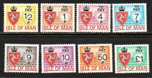 Isle of Man Sc #J9-J16 MNH