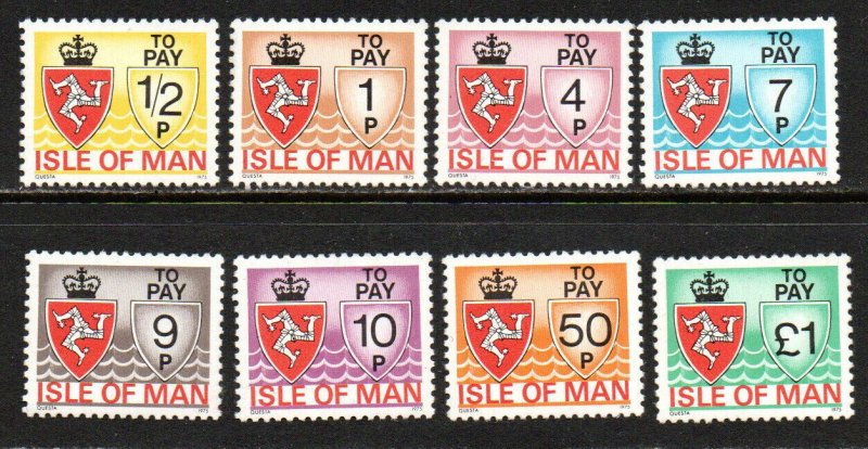 Isle of Man Sc #J9-J16 MNH