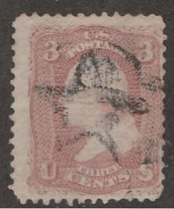 U.S. Scott #88 Washington Stamp - Used Single - Black Star Fancy Cancel