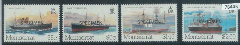 78443 -  MONTSERRAT - STAMPS -  BOATS Ships  4 values MNH - Overprinted SPECIMEN