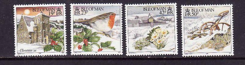 Isle of Man-Sc#662-5-unused NH set-Christmas-1995-