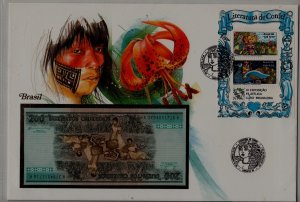 Brazil unc.banknote + cover 1988