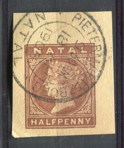 NATAL; 1890s-00s classic QV issue used POSTAL STATIONARY Postmark PIECE