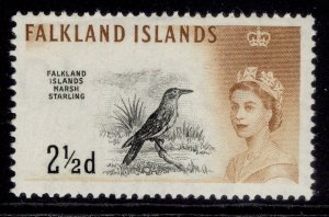 FALKLAND ISLANDS QEII SG196, 2½d black & yellow-brown, M MINT.