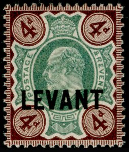 BRITISH LEVANT SGL7a, 4d gren & grey-brown, LH MINT. Cat £26.