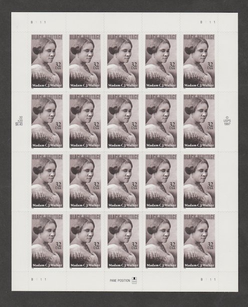 U.S. Scott #3181 Madam Walker - Black Heritage Stamps - Mint NH Sheet - UM Plate