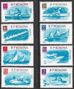 ROMANIA 1962 WATER SPORTS Set  Sc 1478-1485 MNH