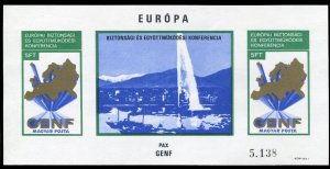 Hungary #2268 Cat$110, 1974 European War Conference, imperf. souvenir sheet, ...