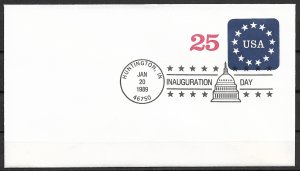 1989 USA ScU611 Presidential Inauguration Bicentennial PM Huntington, IN