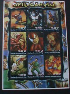 CONGO-2002 FAMOUS MOVIE-SPIDERMAN- MNH-SHEET VERY FINE WE SHIP TO WORLD WIDE