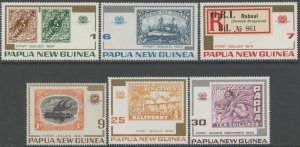 PAPUA NEW GUINEA Sc#389-394 1973 Stamp Anniversary Complete Set OG Mint NH