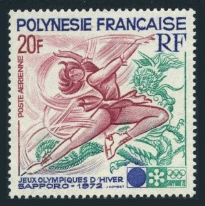 Fr Polynesia C84, hinged. Mi 152. Olympics Sapporo-1972. Figure Skating, Dragon.