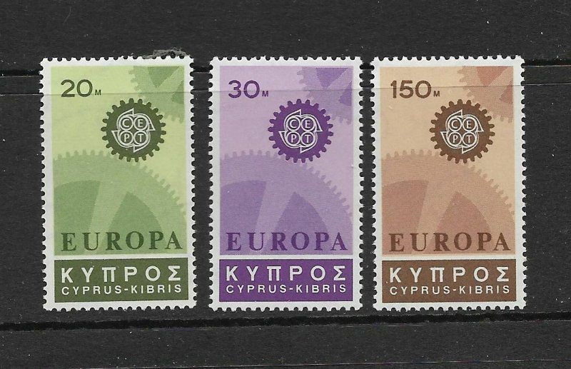 CYPRUS - 1967 EUROPA - SCOTT 297 TO 299 - MNH