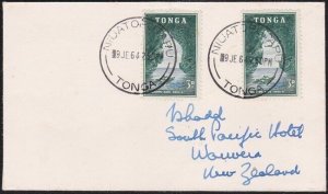 TONGA 1964 cover to New Zealand - NIUATOPUTAPU cds.......................B2582