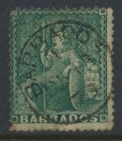 Barbados SG 58 SC# 39  Used  Green perf 14½  x 15½  see scans and details
