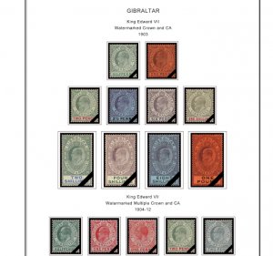 COLOR PRINTED GIBRALTAR 1886-2010 STAMP ALBUM PAGES (197 illustrated pages)