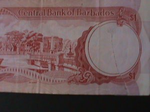 BARBADOS-1973-CENTRAL BANK $1 DOLLAR-LT..CIRULATED NOTE-WE SHIP TO WORLDWIDE