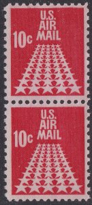 US C72 Airmail 5-Star Runway 10c vert pair (2 stamps) MNH 1968