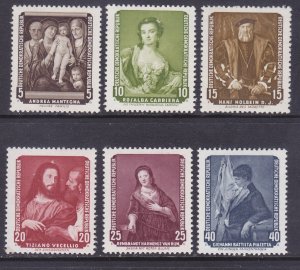 Germany DDR 355-60 MNH 1957 Famous Paintings Full 6 Stamp Set Very Fine