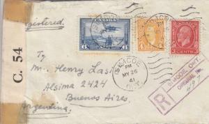 1941, Simcoe, Canada to Buenos Aires, Argentina, Censored, See Remark (C3223)